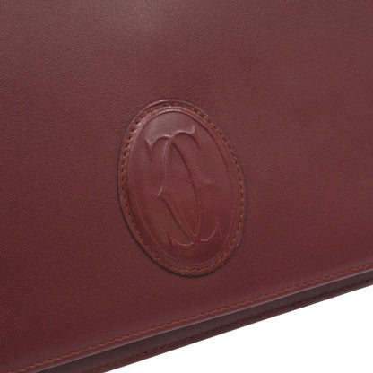 Cartier Must Line Leather Clutch Second Logo Gold Vintage Bordeaux — view 4