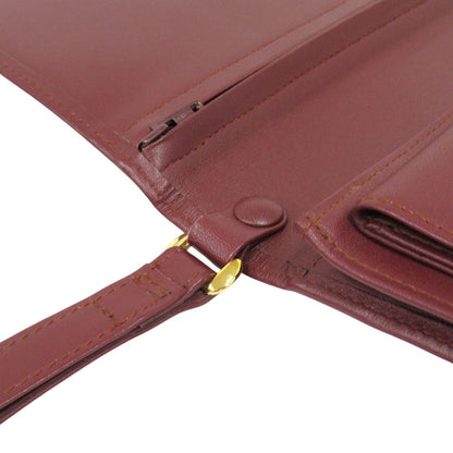 Cartier Must Line Leather Clutch Second Logo Gold Vintage Bordeaux — view 6