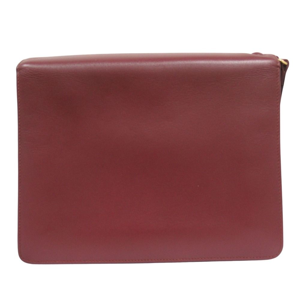 Cartier Must Line Leather Clutch Second Logo Gold Vintage Bordeaux — view 2