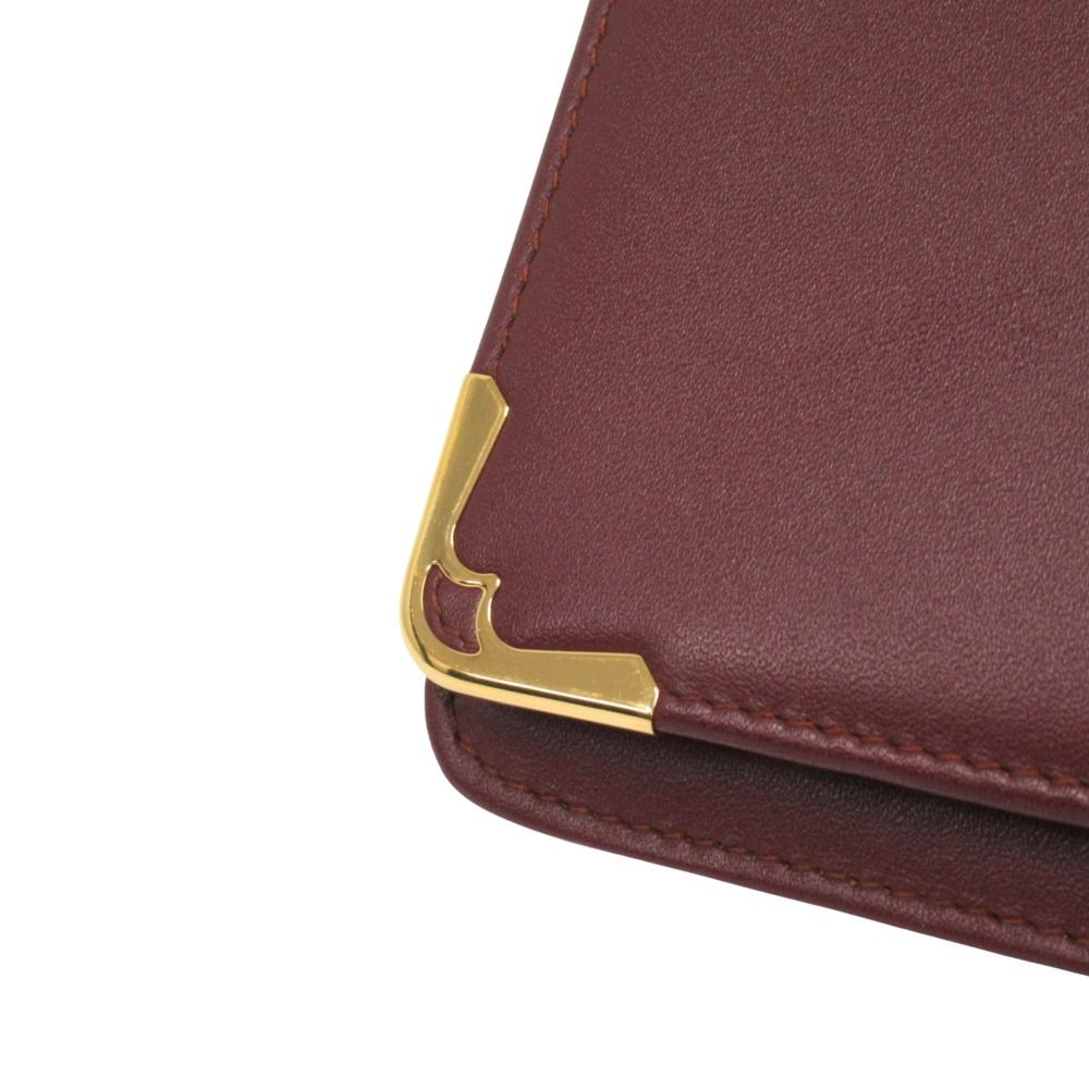 Cartier Must Line Leather Clutch Second Logo Gold Vintage Bordeaux — view 5