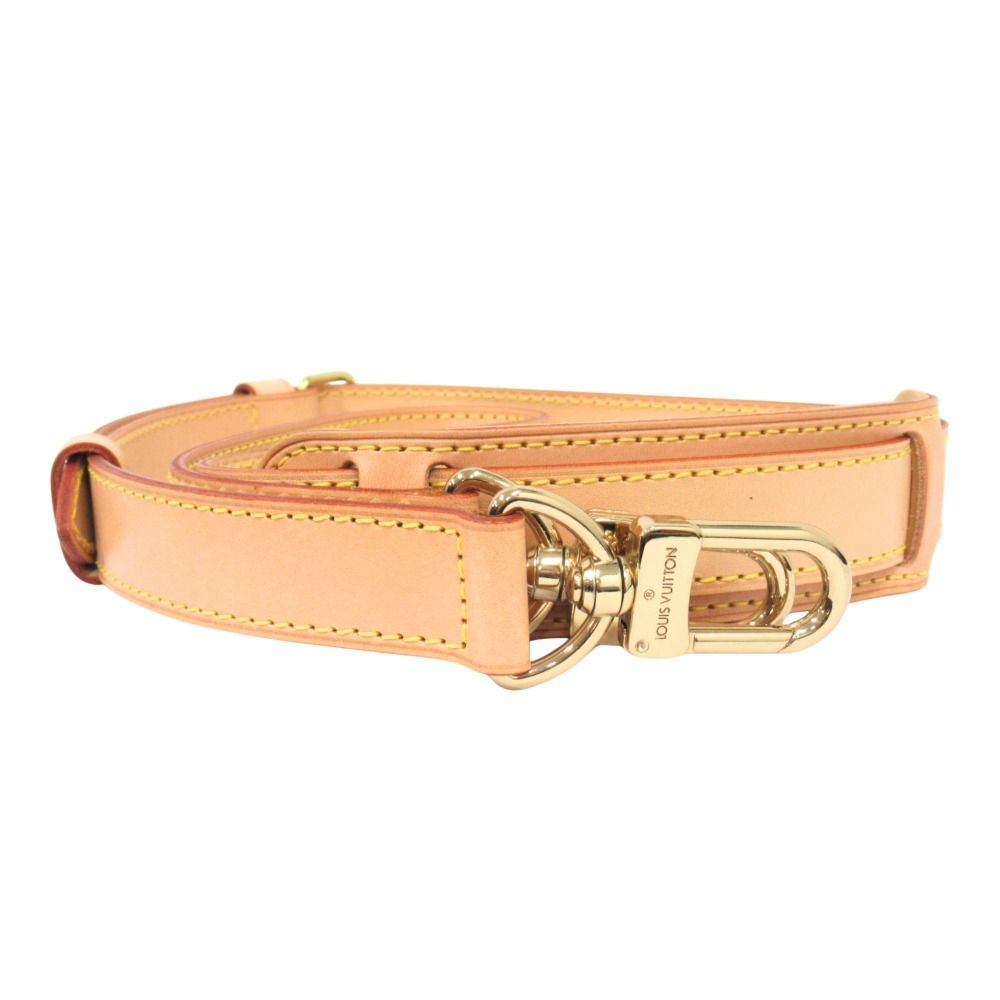 Louis Vuitton Shoulder Strap Leather Gold Beige