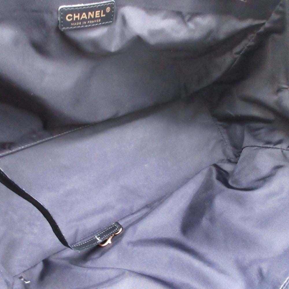 Chanel New Travel Line MM Tote CC Logo Nylon Jacquard Vintage Black — view 5