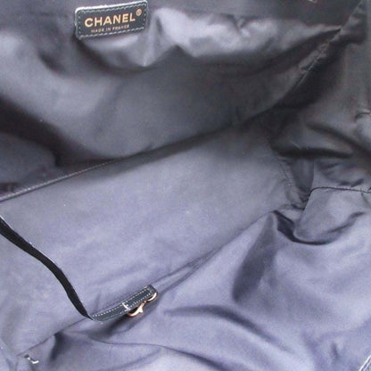 Chanel New Travel Line MM Tote CC Logo Nylon Jacquard Vintage Black — view 5