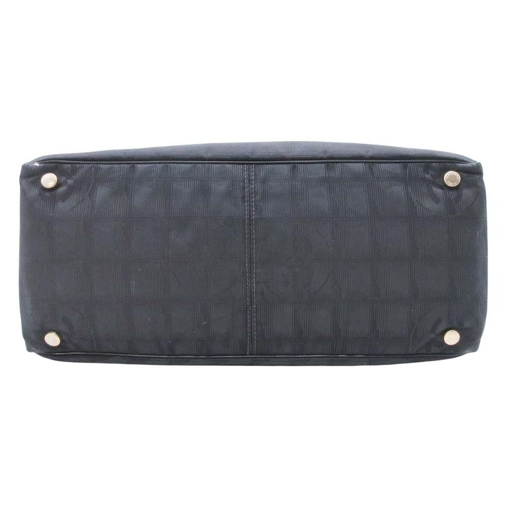 Chanel New Travel Line MM Tote CC Logo Nylon Jacquard Vintage Black — view 4