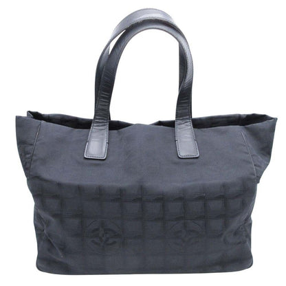 Chanel New Travel Line MM Tote CC Logo Nylon Jacquard Vintage Black — view 3