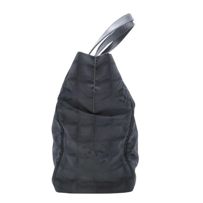 Chanel New Travel Line MM Tote CC Logo Nylon Jacquard Vintage Black — view 2