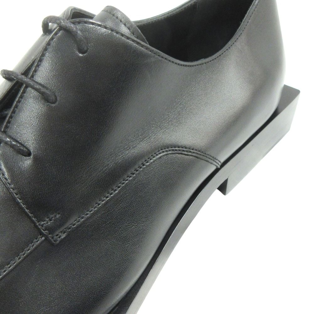 Balenciaga Square Toe Derby Shoes Leather Lace Up 42 Black — view 8