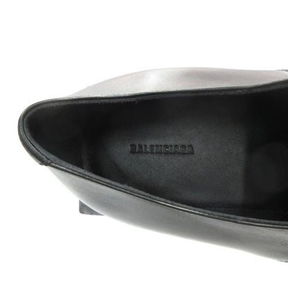 Balenciaga Square Toe Derby Shoes Leather Lace Up 42 Black — view 6