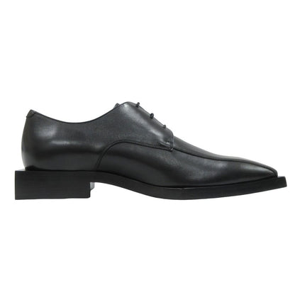 Balenciaga Square Toe Derby Shoes Leather Lace Up 42 Black — view 2