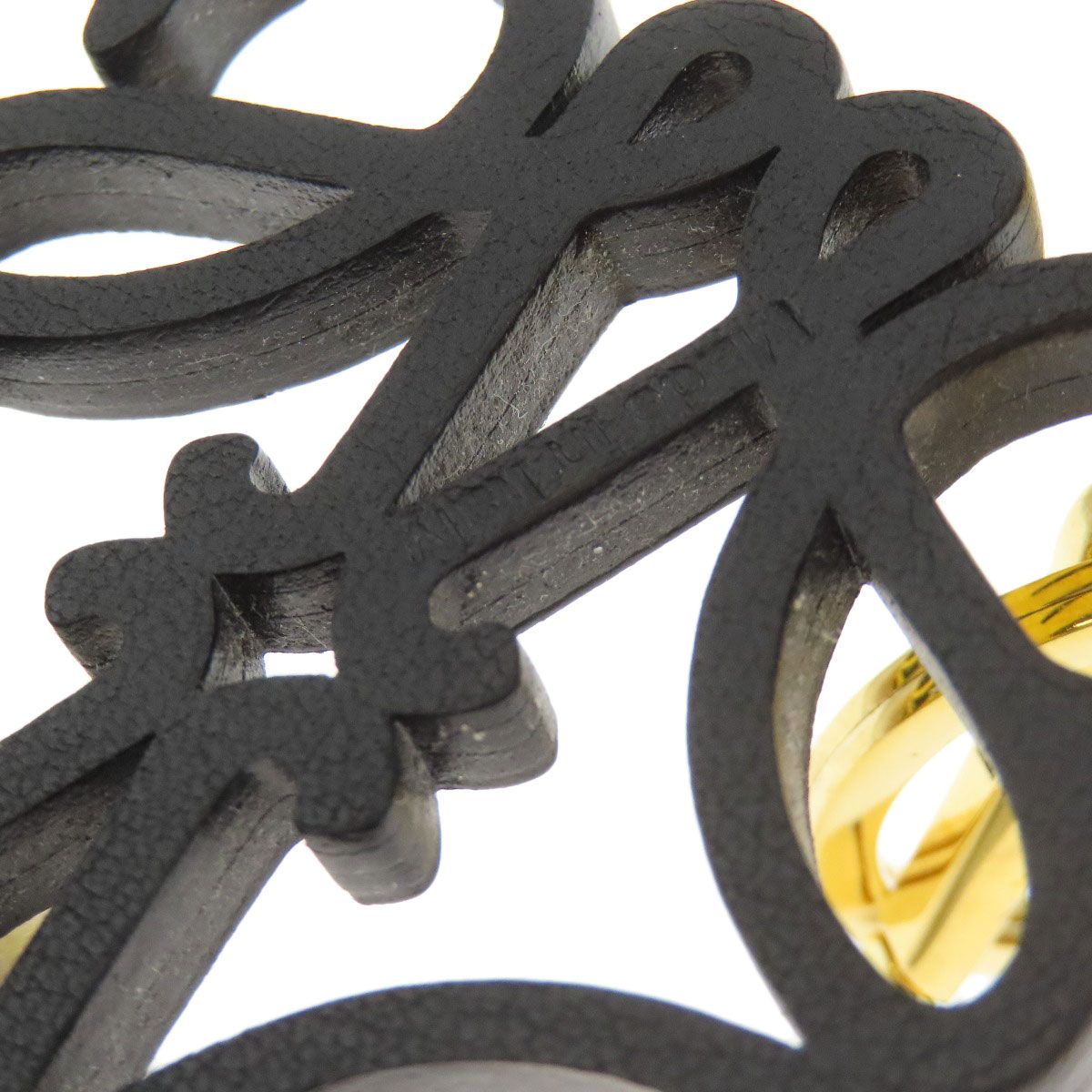 Loewe Charm Anagram Key Holder Metal Leather — view 6