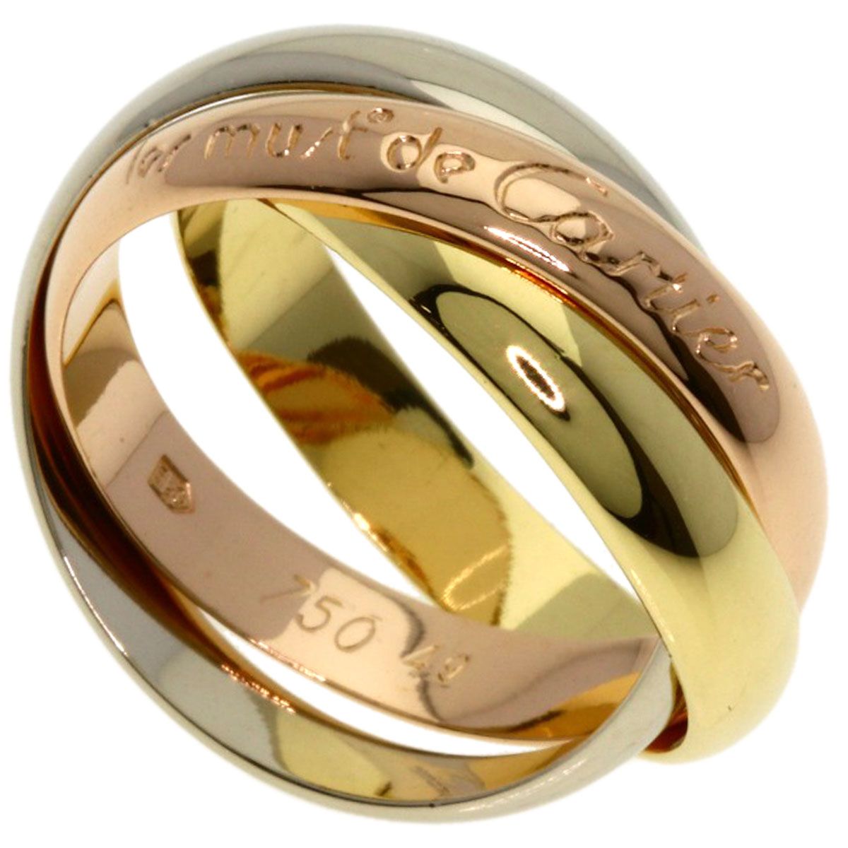 Cartier Trinity 49 Ring 18k Yellow Gold 18k White Pink