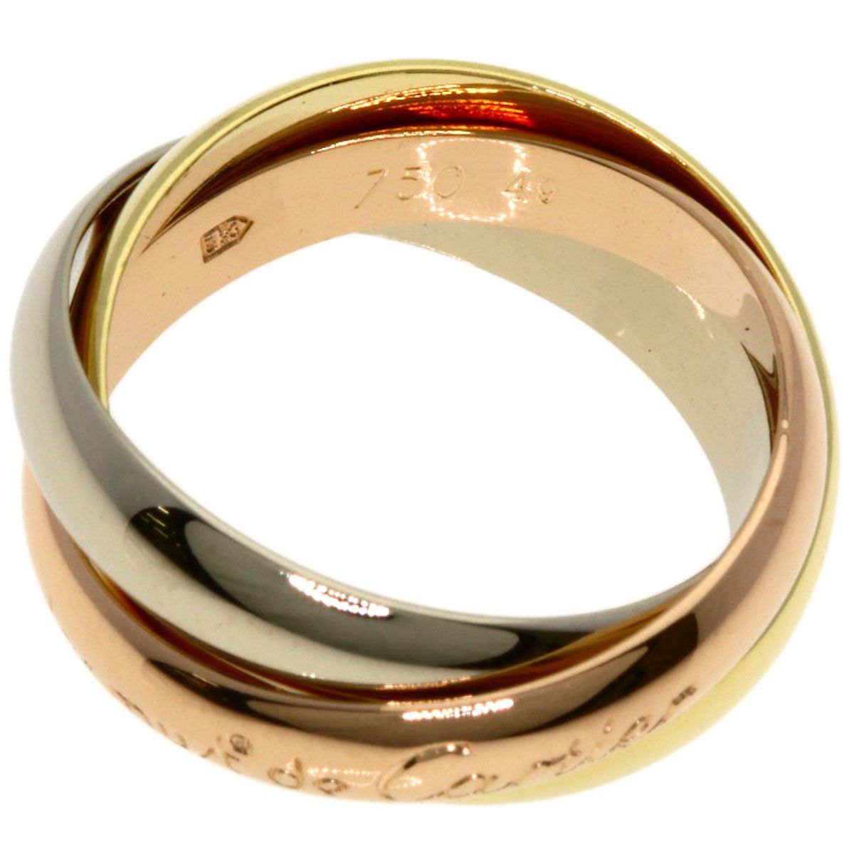 Cartier Trinity 49 Ring 18k Yellow Gold 18k White Pink — view 3