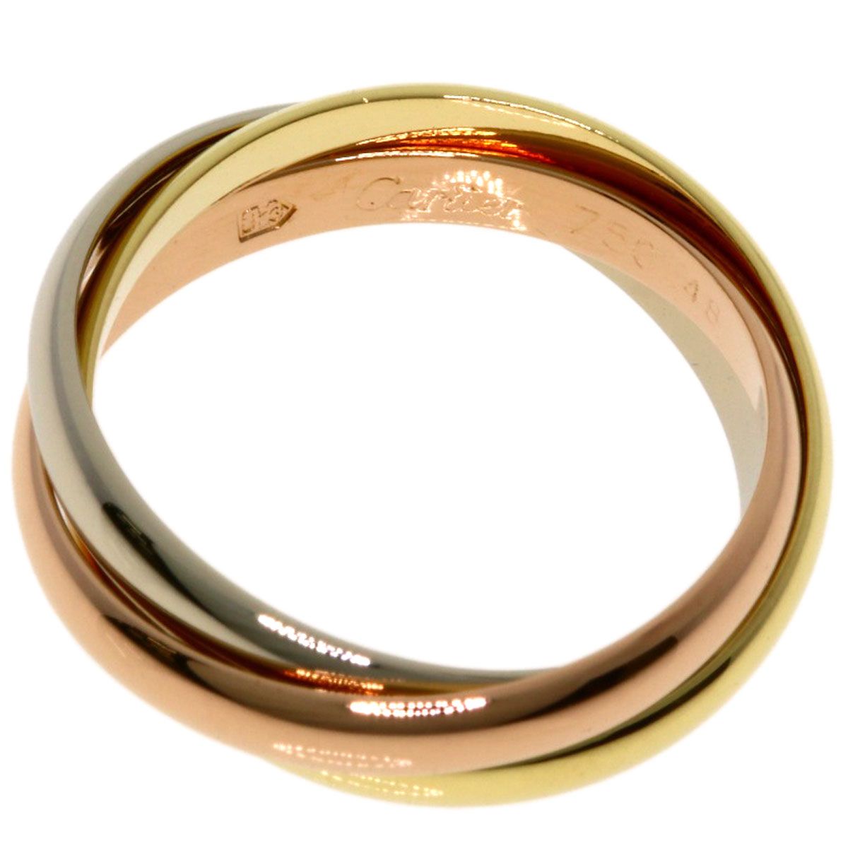 Cartier Trinity SM 48 Ring 18k Yellow Gold 18k White Pink — view 3