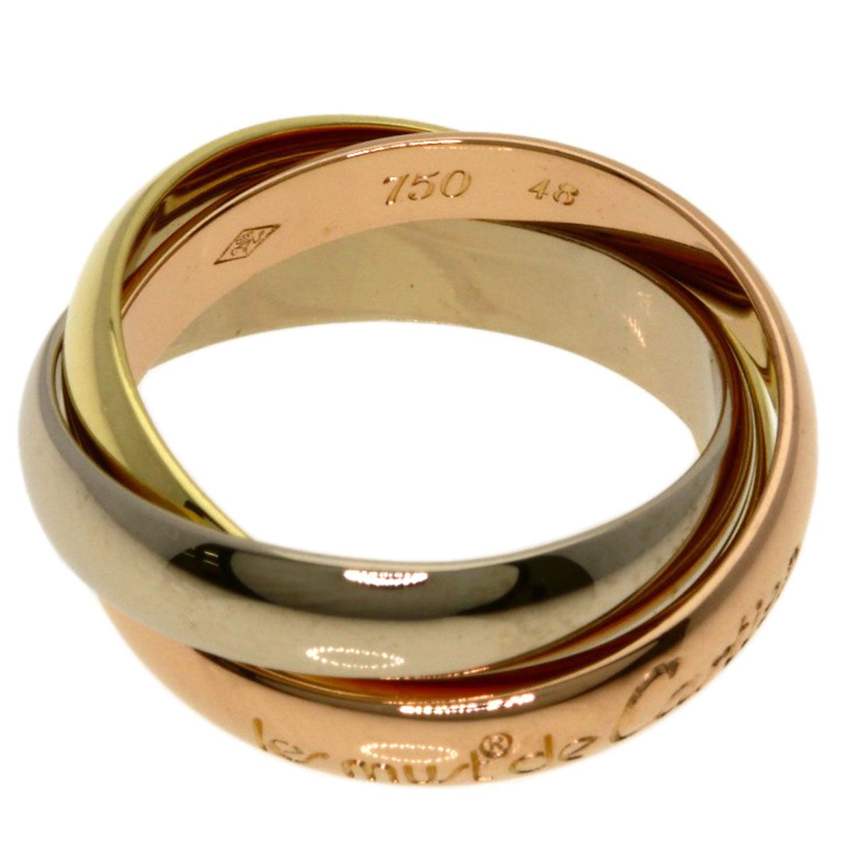 Cartier Trinity 48 Ring 18k Yellow Gold 18k White Pink — view 3
