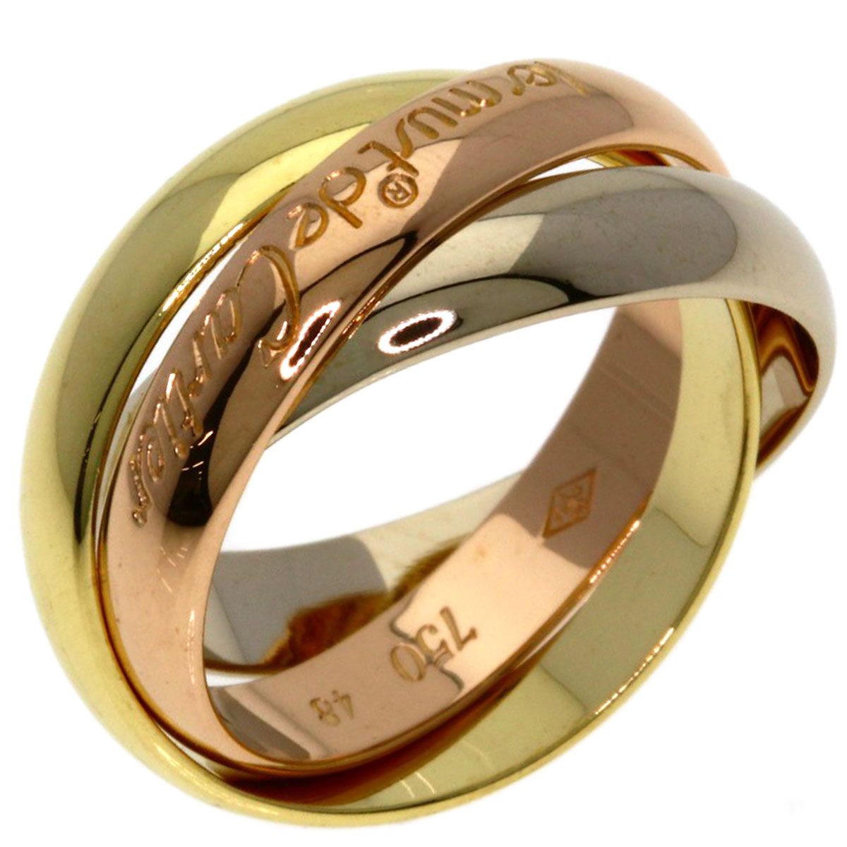 Cartier Trinity 48 Ring 18k Yellow Gold 18k White Pink — view 2