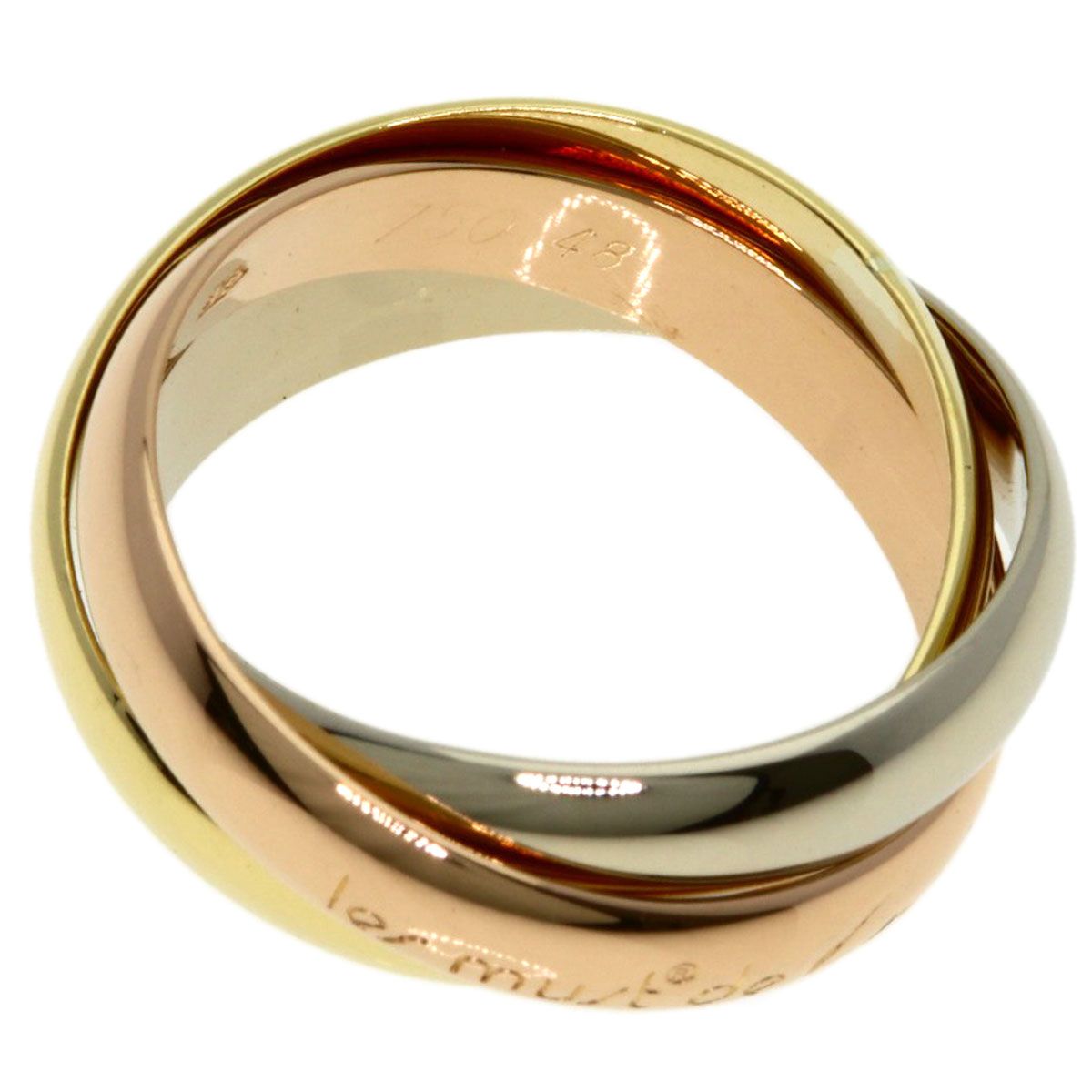 Cartier Trinity 48 Ring 18k Yellow Gold 18k White Pink — view 3