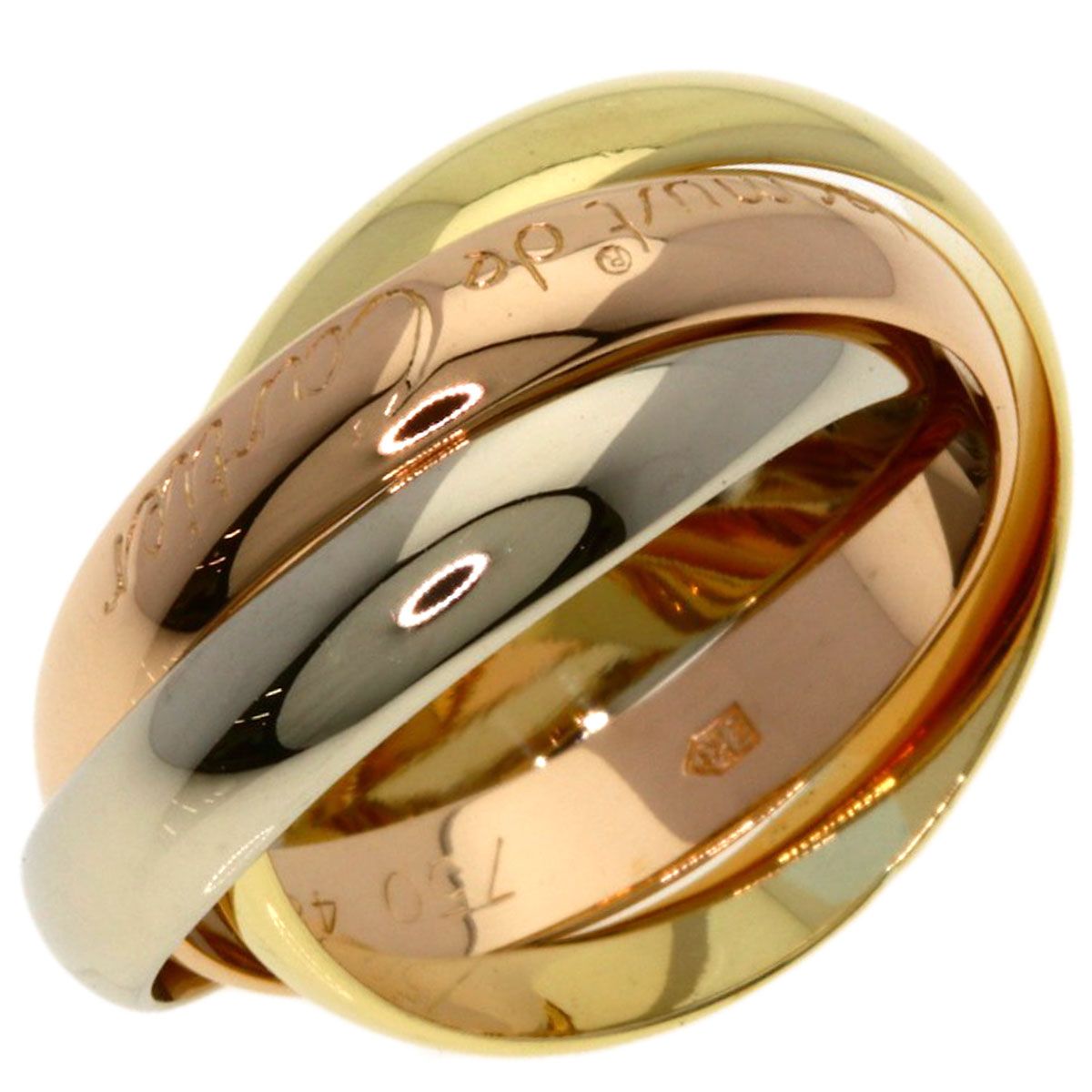 Cartier Trinity 48 Ring 18k Yellow Gold 18k White Pink — view 2