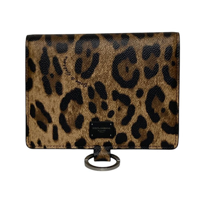 Dolce & Gabbana Leopard Print Mini Shoulder Bag Wallet Beige Black — view 2