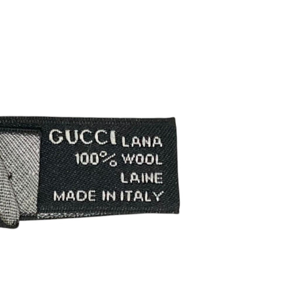 Gucci GG Pattern Jacquard Wool Shawl Brown Navy Scarf — view 6