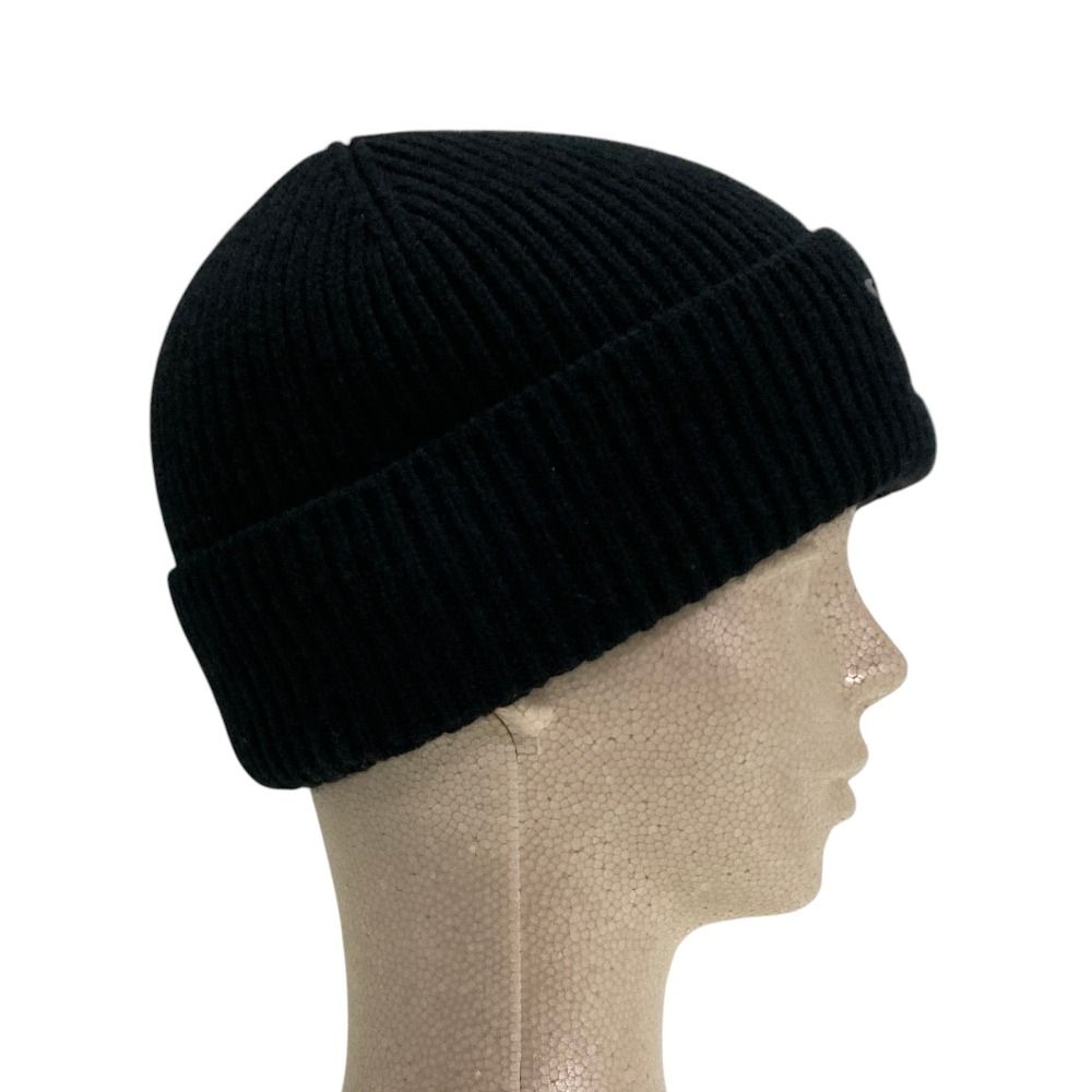 Louis Vuitton Beanie LV Dual Logo Embroidery Cashmere Knit Cap S Black Hat — view 3