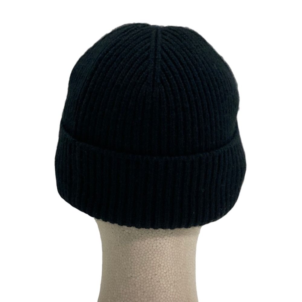 Louis Vuitton Beanie LV Dual Logo Embroidery Cashmere Knit Cap S Black Hat — view 2