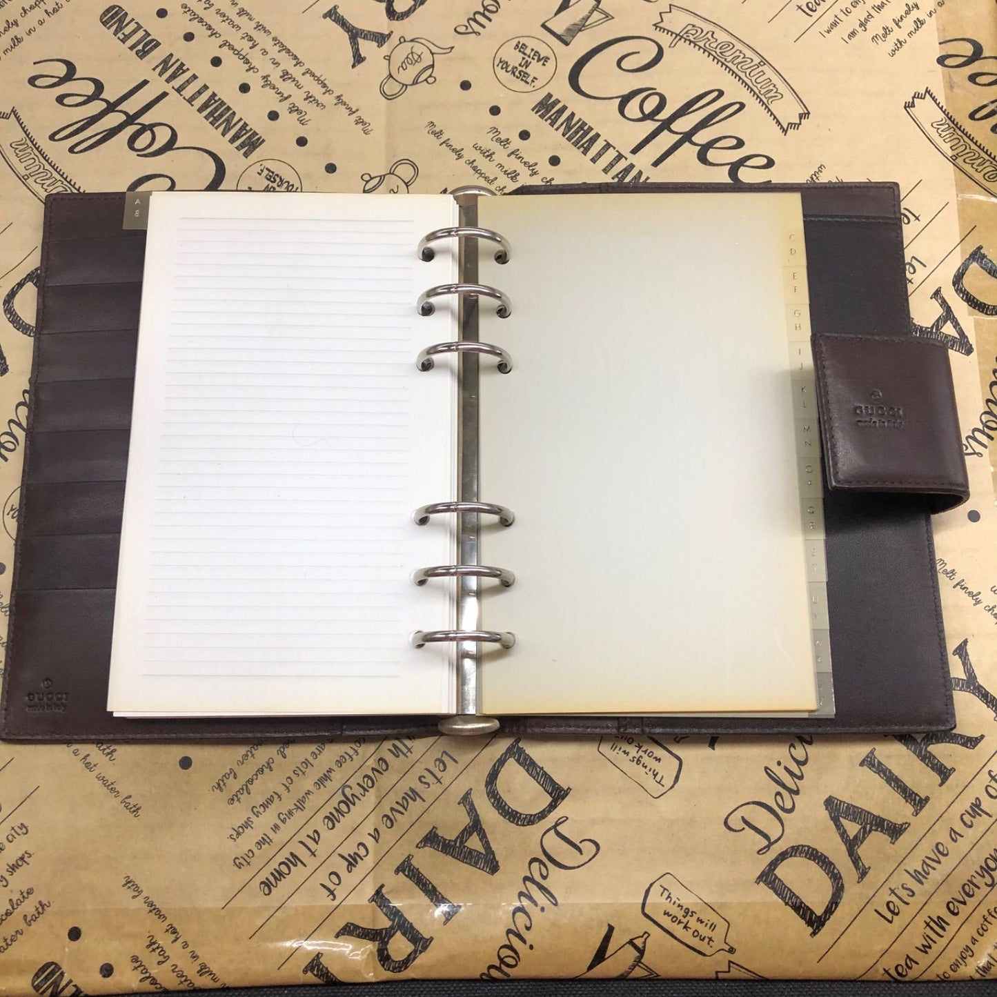 Gucci Notebook Agenda 6 Leather Brown Note Cover Schedule Business — view 6