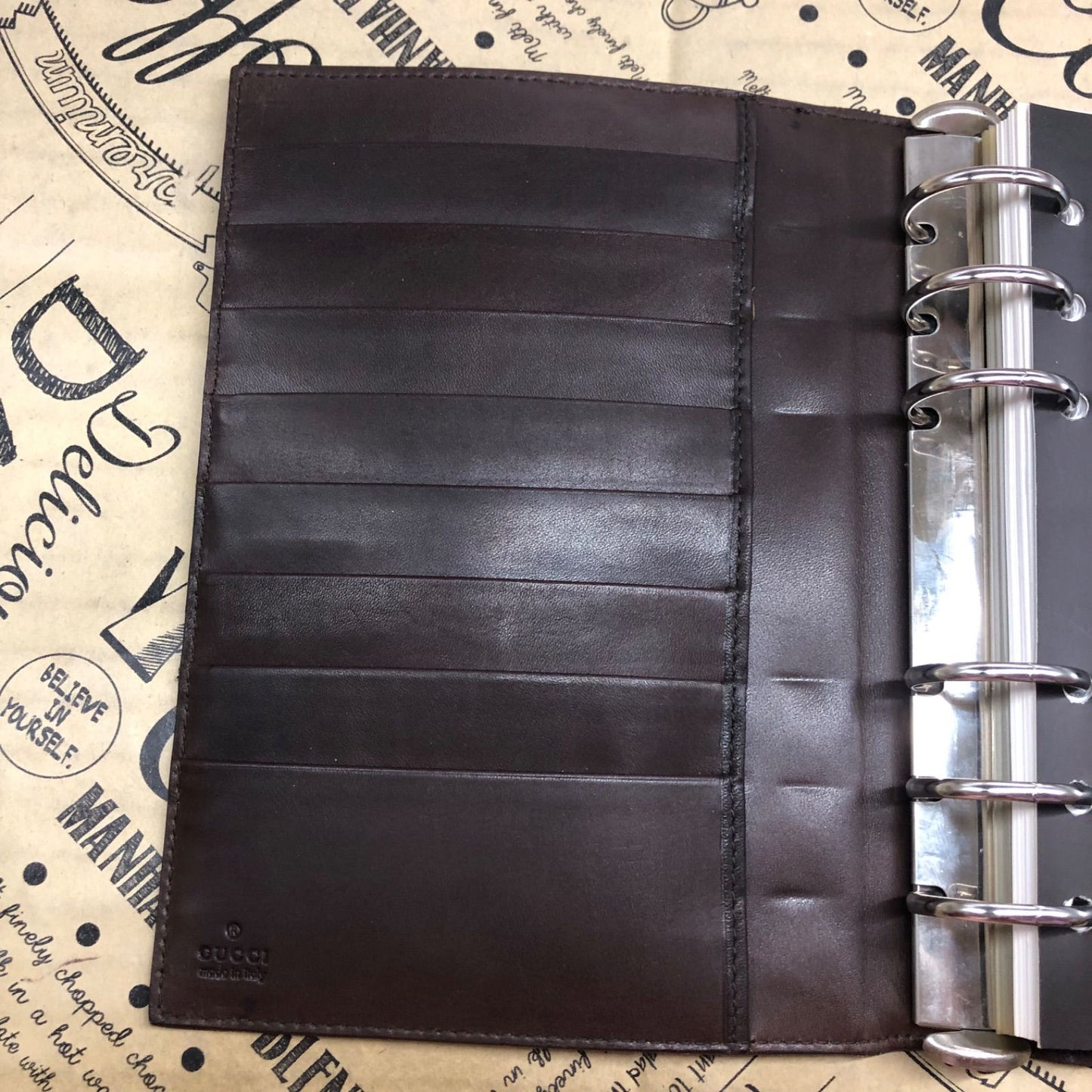 Gucci Notebook Agenda 6 Leather Brown Note Cover Schedule Business — view 8