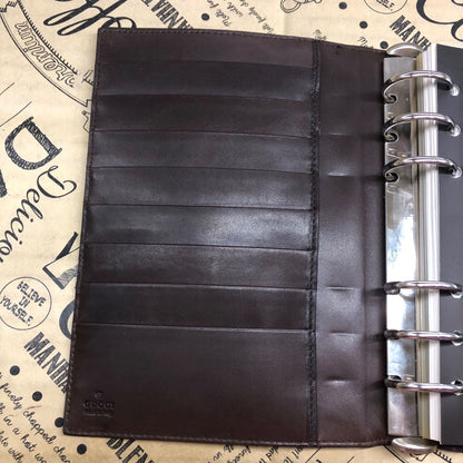 Gucci Notebook Agenda 6 Leather Brown Note Cover Schedule Business — view 8
