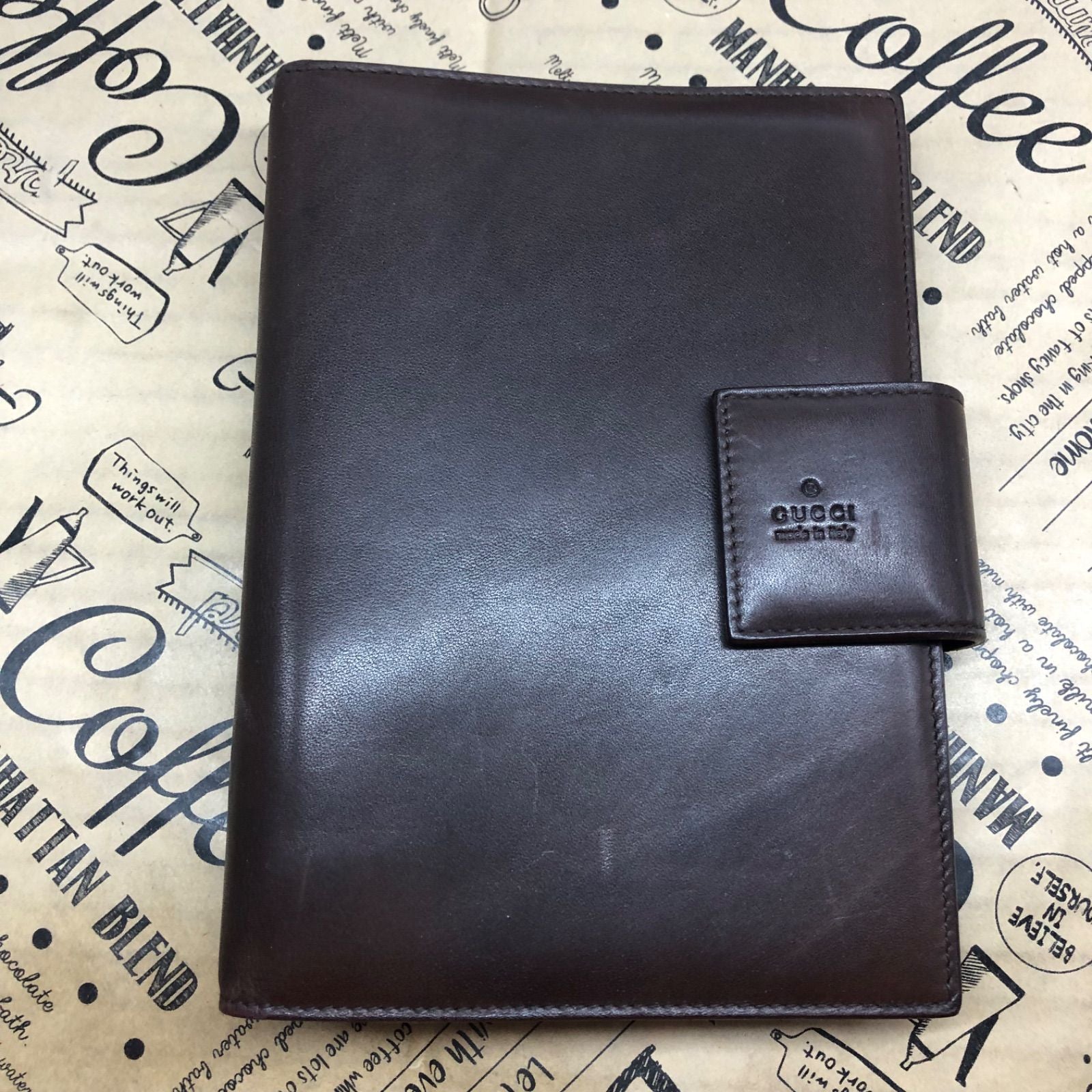 Gucci Notebook Agenda 6 Leather Brown Note Cover Schedule Business — view 2