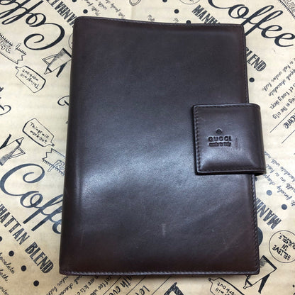 Gucci Notebook Agenda 6 Leather Brown Note Cover Schedule Business — view 2