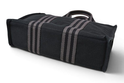 Hermes Tote Fourre Tout PM Handbag Canvas Black Gray — view 6