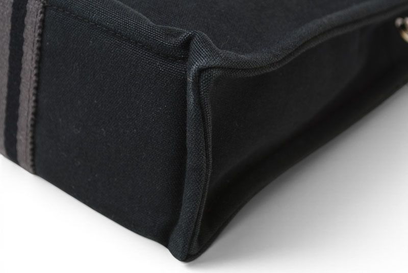 Hermes Tote Fourre Tout PM Handbag Canvas Black Gray — view 8
