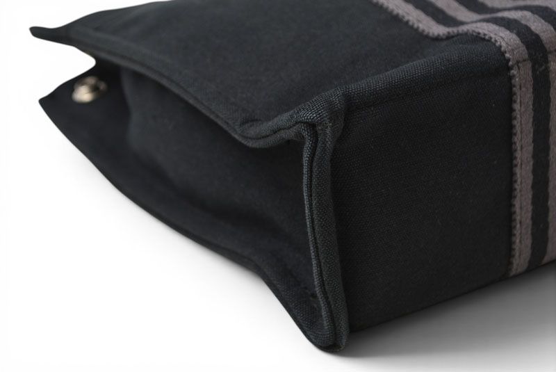 Hermes Tote Fourre Tout PM Handbag Canvas Black Gray — view 9