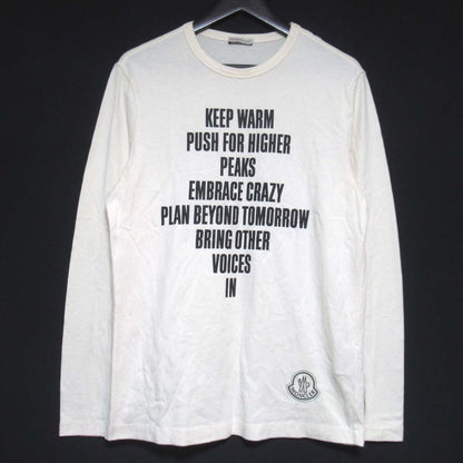 Moncler Message Print Long Sleeve T-Shirt Long T S Ivory