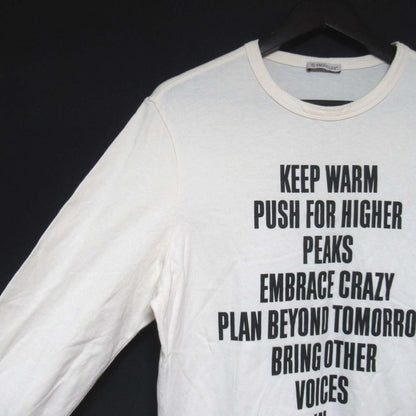 Moncler Message Print Long Sleeve T-Shirt Long T S Ivory — view 3