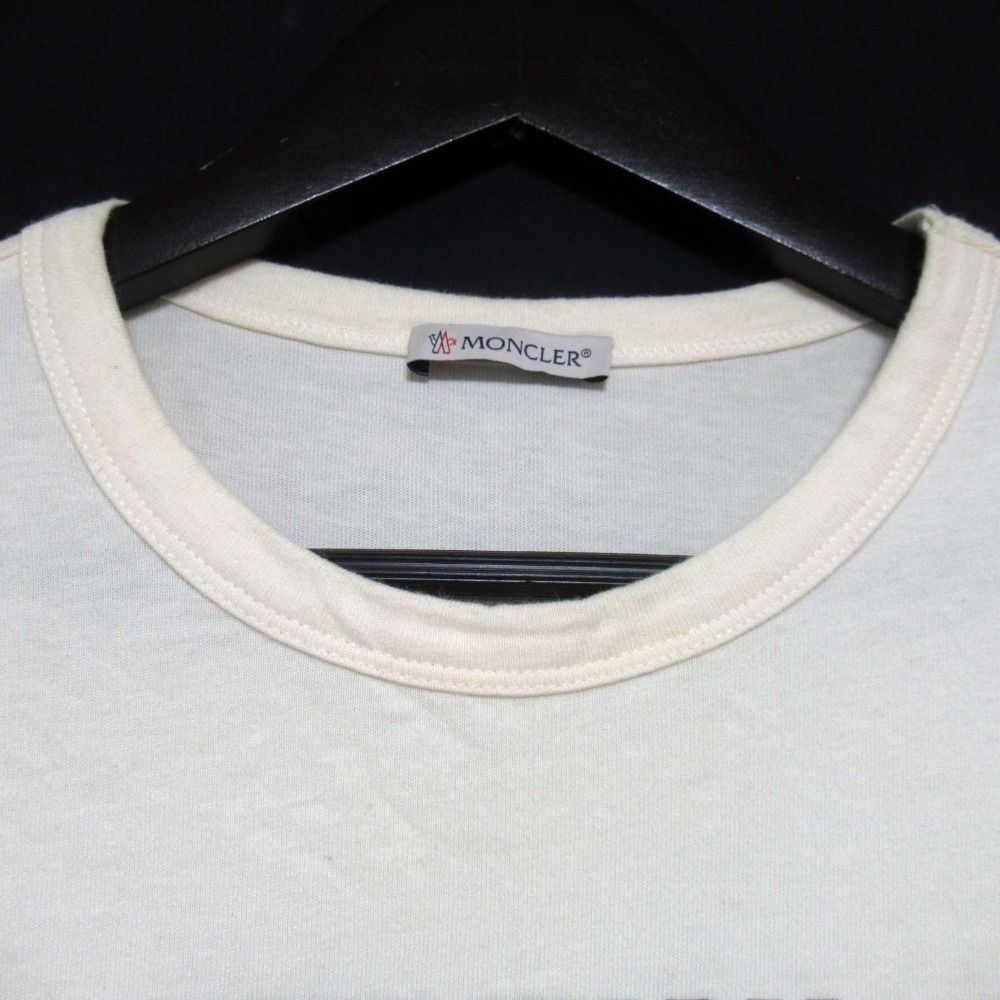 Moncler Message Print Long Sleeve T-Shirt Long T S Ivory — view 8