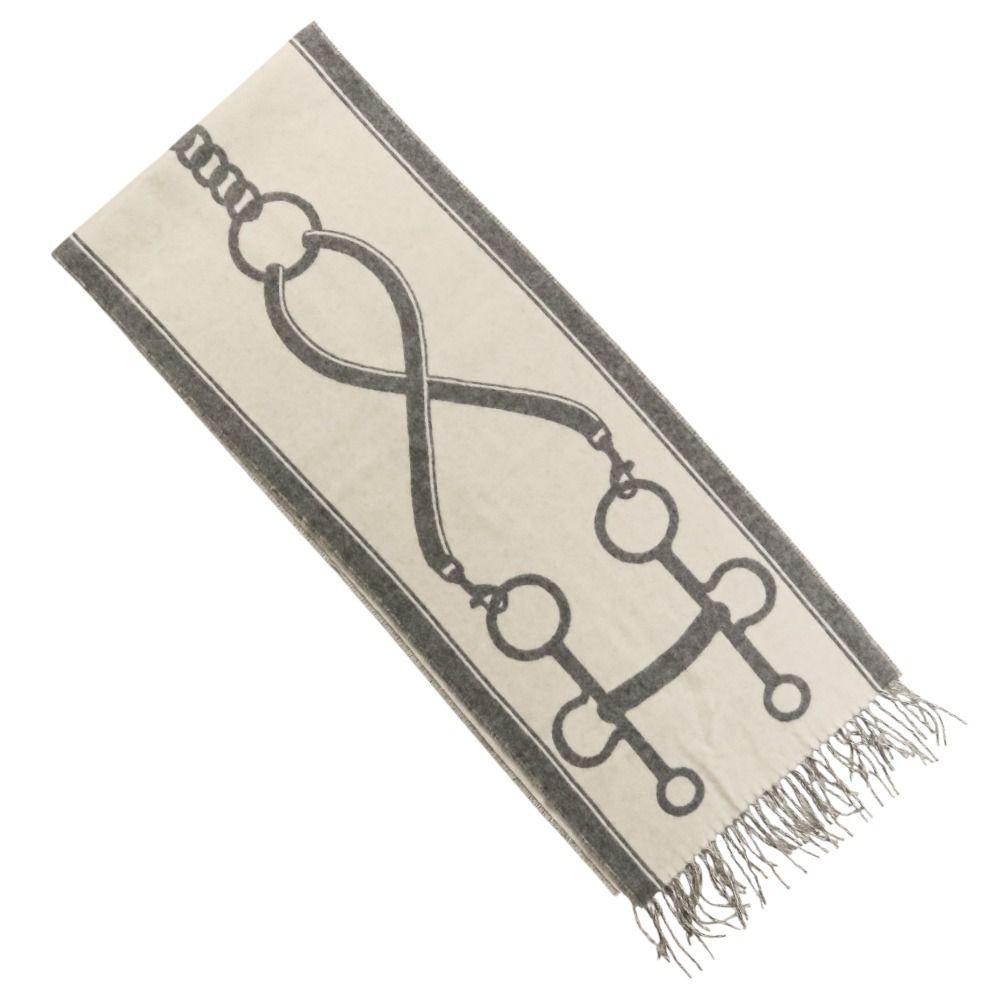 Hermes Molle Cashmere Scarf Shawl Gray Yvoire — view 3