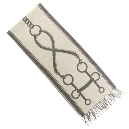 Hermes Molle Cashmere Scarf Shawl Gray Yvoire — view 3