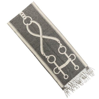 Hermes Molle Cashmere Scarf Shawl Gray Yvoire — view 4