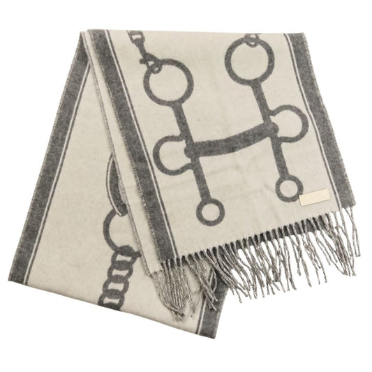 Hermes Molle Cashmere Scarf Shawl Gray Yvoire