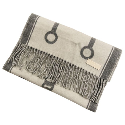 Hermes Molle Cashmere Scarf Shawl Gray Yvoire — view 5