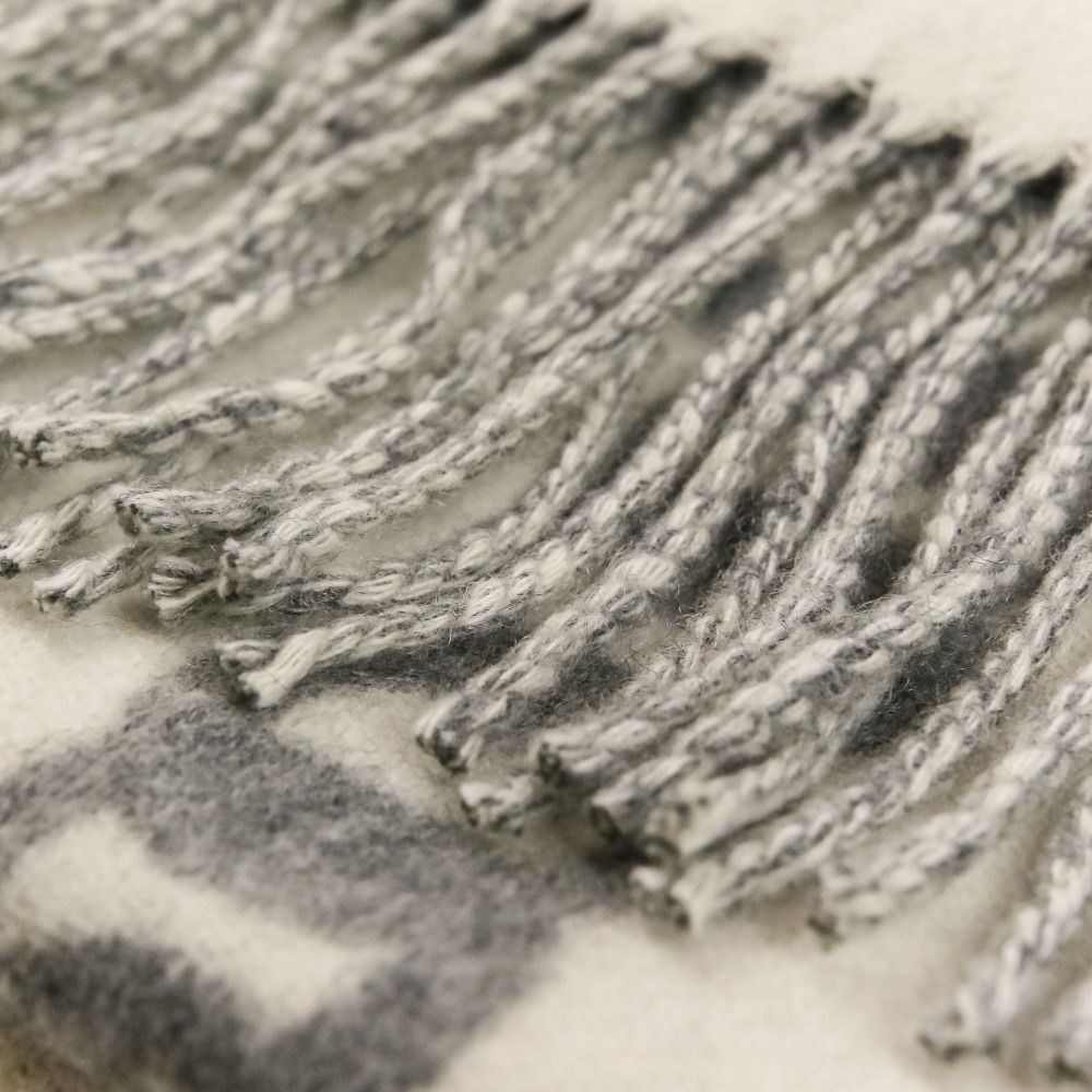 Hermes Molle Cashmere Scarf Shawl Gray Yvoire — view 7