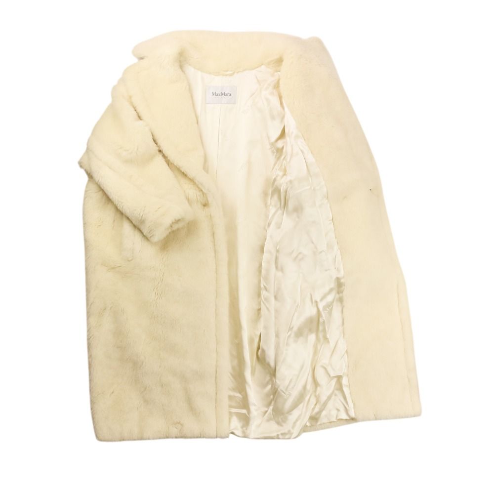 Max Mara Tedgirl Teddy Bear Coat XS White — view 6