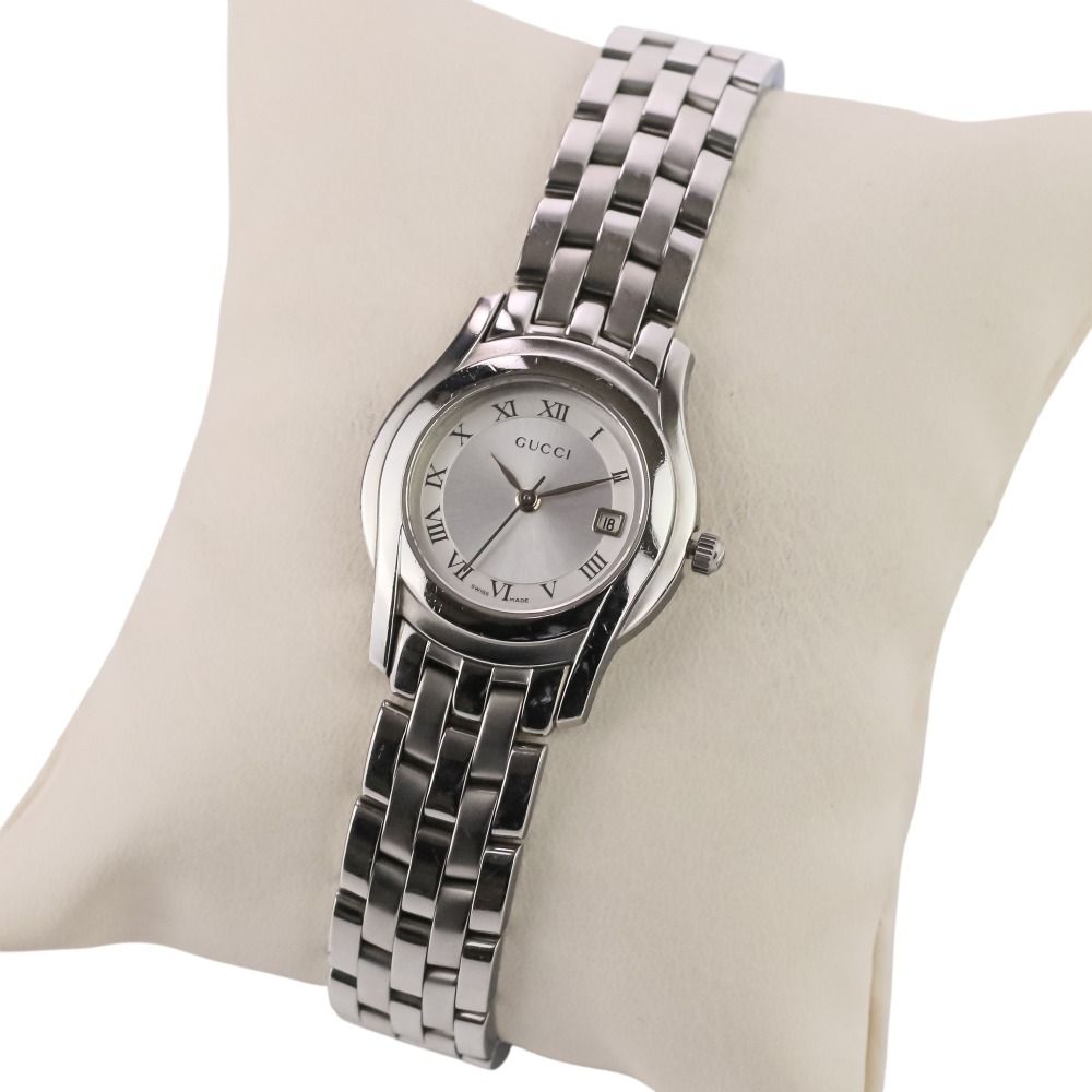Gucci Battery Replaced Quartz Watch Silver Sunray Dial SS — view 7