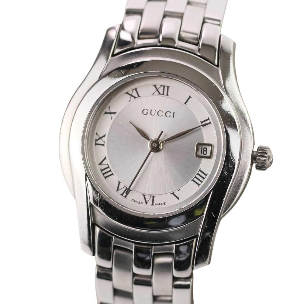 Gucci Battery Replaced Quartz Watch Silver Sunray Dial SS