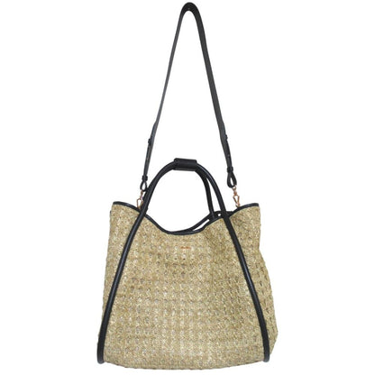 Max Mara Maxmara Marine 2-Way Tote Shoulder Bag Beige Black — view 3