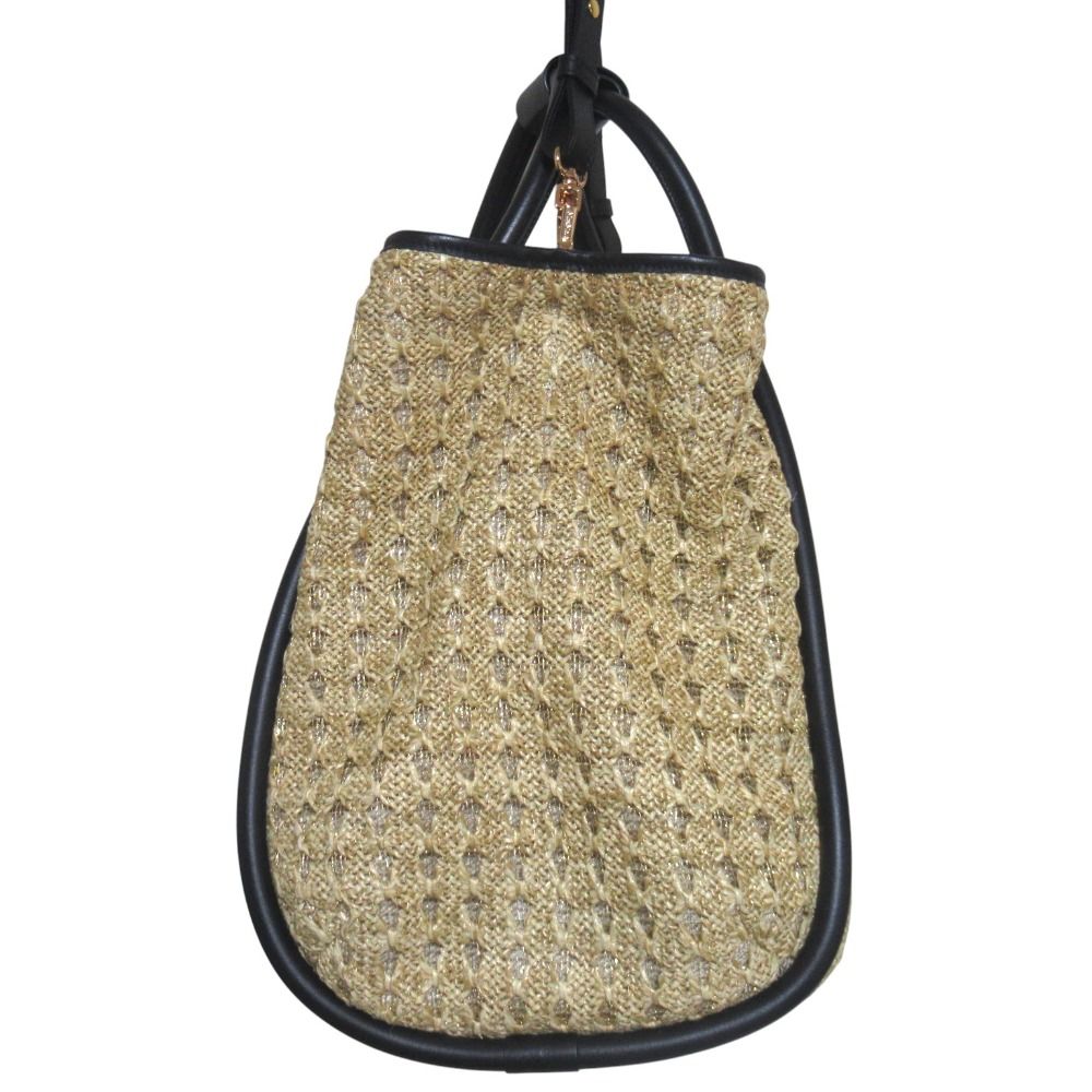 Max Mara Maxmara Marine 2-Way Tote Shoulder Bag Beige Black — view 4