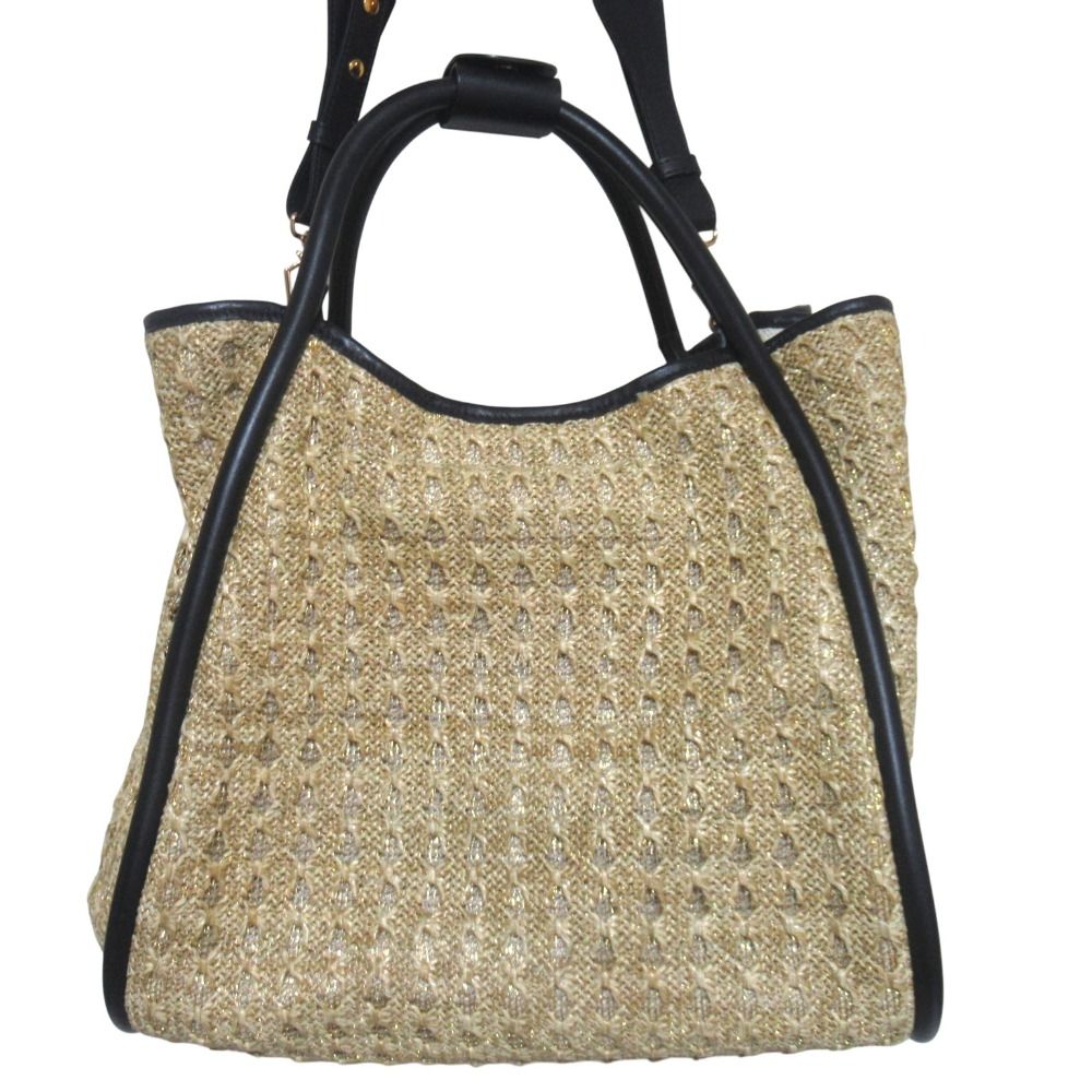 Max Mara Maxmara Marine 2-Way Tote Shoulder Bag Beige Black — view 2
