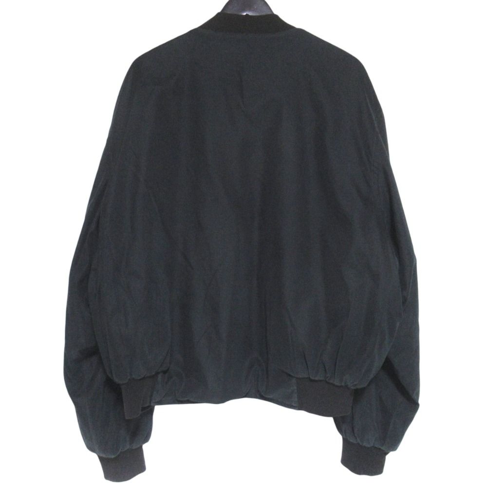 Hermes Silk Twill Scarf Pattern Reversible Zip Up Padded Bomber Jacket 54 Black — view 6
