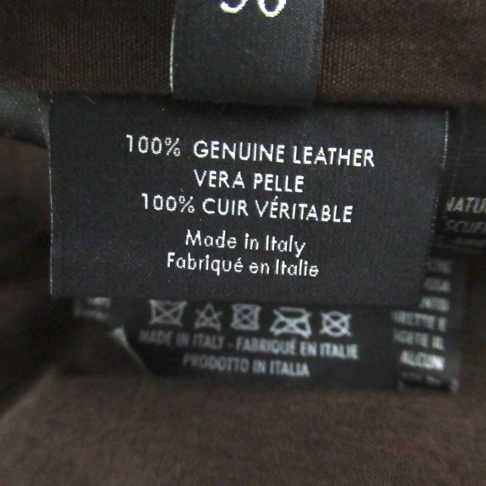 Gucci GG Guccissima Signature Gradient Zip Up Leather Jacket 50 Brown — view 9